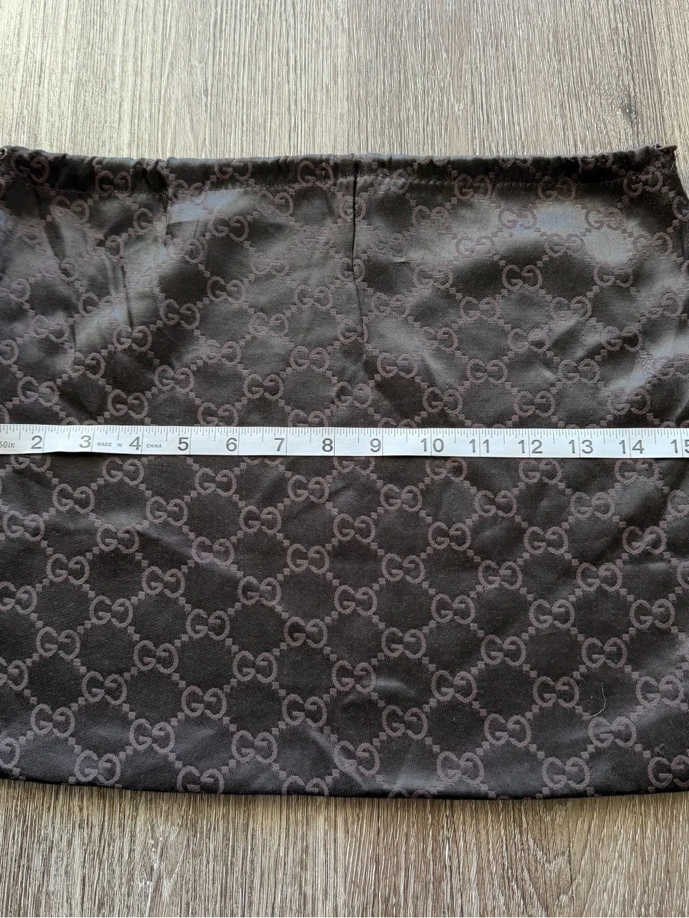 Gucci Brown Monogram Drawstring Dust Pouch